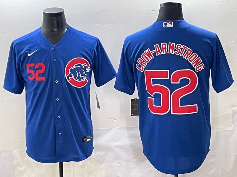 Men 2025 Chicago Cubs #52 Crow-Armstrong Blue Game Nike MLB Jersey style 3